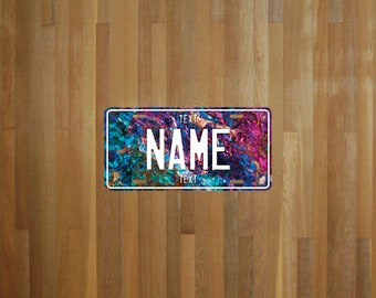 Colorful Mini USA License Plate (choose your text, size, material)