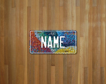 Personalised Mosaic Tile License Plate (choose your text, color, size, material)