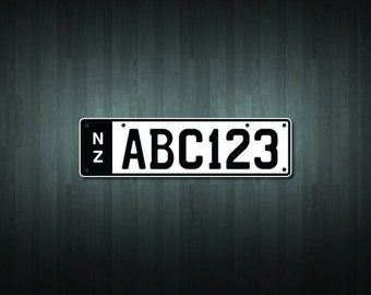 Create your own custom slimline NZ number plate