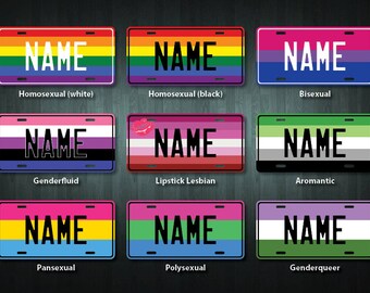 Custom LGBTQ+ License Plate (choose your text, design, size, material)