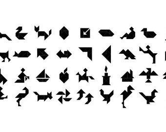Tangram Shapes - Download Digital Clipart Silhouette Vector Files