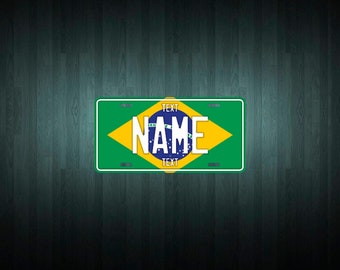 Custom Brazil License Plate (choose your text, size, material)