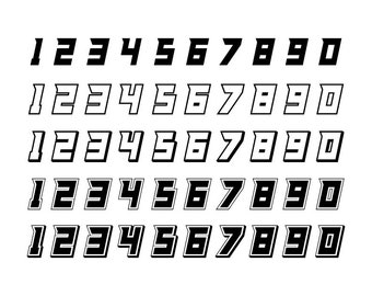 Racing Numbers - Download Digital Clipart Silhouette Vector Files