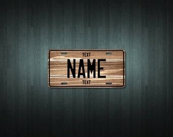 Personalised Dark Wood License Plate (choose your text, color, size, material)