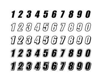 Racing Numbers - Download Digital Clipart Silhouette Vector Files