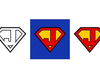 Superman Letter J - Download Digital Clipart Silhouette Vector Files