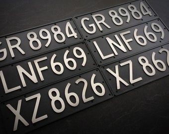 Replica Old School Black NZ Number Plates (alloy, 3D)