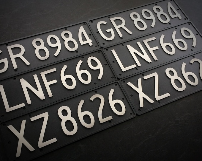 Featured listing image: Replica Old School Black NZ Number Plates (alloy, 3D)