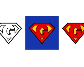 Superman Letter G - Download Digital Clipart Silhouette Vector Files