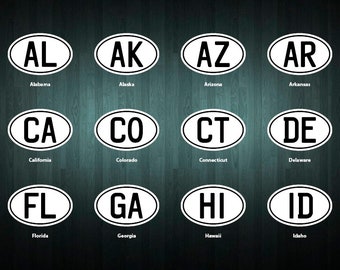 USA State Designation Oval stickers
