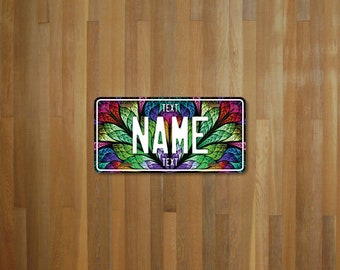 Stained Glass License Plate (choose your text, size, material)