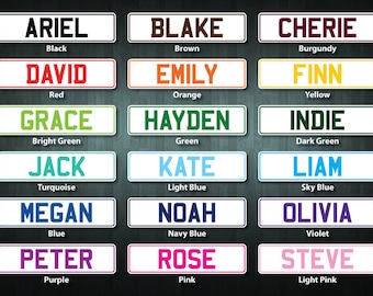 Personalized License Plate Sticker (choose your text, color, size)