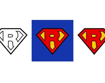 Superman Letter R - Download Digital Clipart Silhouette Vector Files