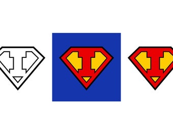 Superman Letter I - Download Digital Clipart Silhouette Vector Files