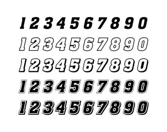 Download Free Racing Numbers Download Digital Clipart Silhouette Vector Etsy SVG Cut Files
