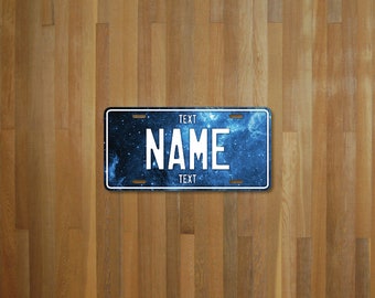 Personalised Blue Stars License Plate (choose your text, color, size, material)