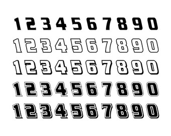 Racing Numbers - Download Digital Clipart Silhouette Vector Files