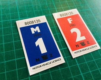 Old style NZ rego sticker