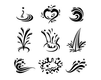 Water Splash - Download Digital Clipart Silhouette Vector Files
