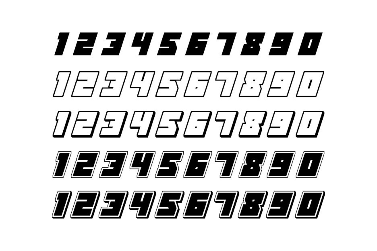 Racing Numbers Download Digital Clipart Silhouette Vector Etsy