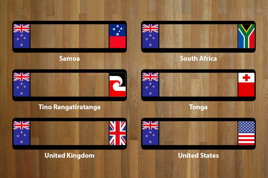 NZW80 Winged Number Plate Surrounds New Zealand designs