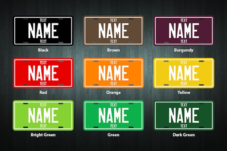 Personalized Metal License Plate choose Your Text Color Etsy