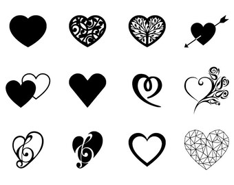 Heart - Download Digital Clipart Silhouette Vector Files