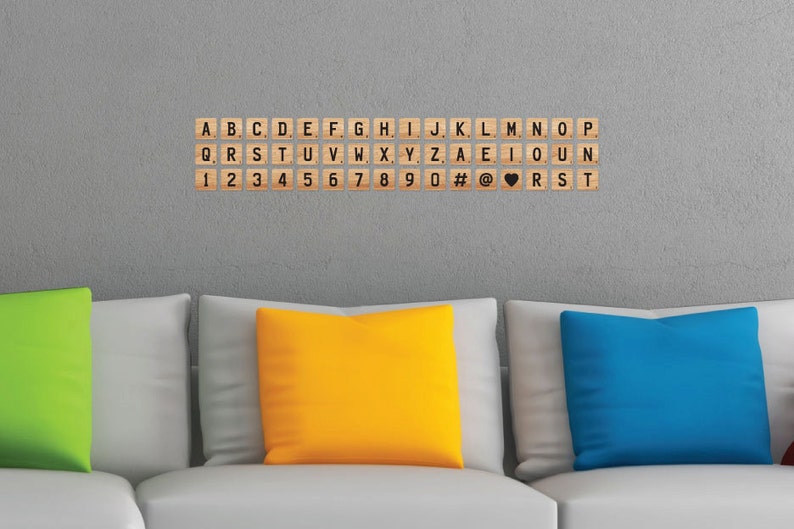 Personalized Wood Effect Scrabble Letter Tile Stickers Etsy