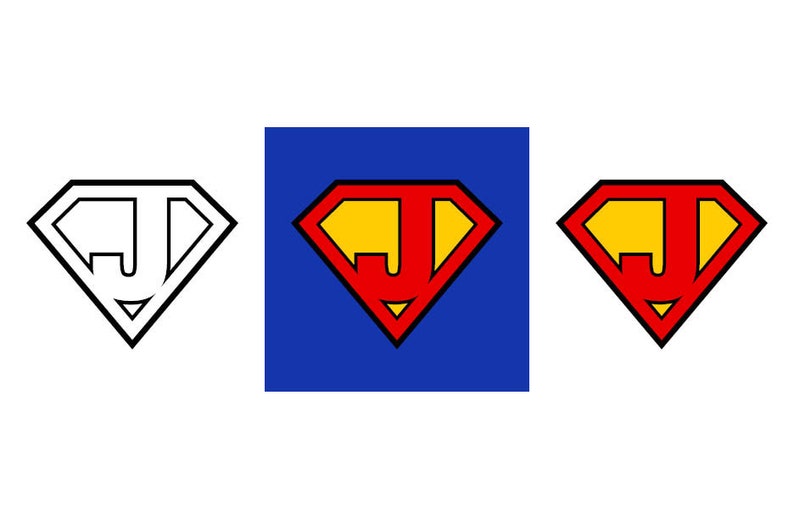 Superman Letter J Download Digital Clipart Silhouette Vector Etsy