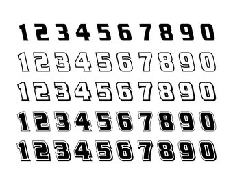 Racing Numbers Download Digital Clipart Silhouette Vector | Etsy