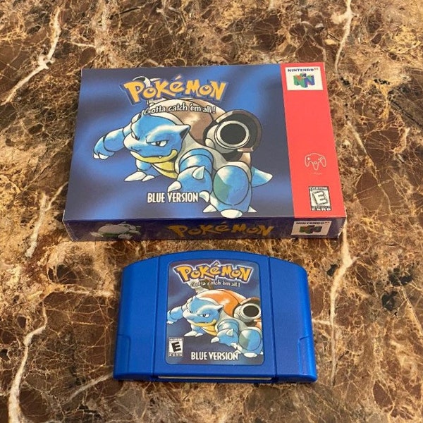 NEW SEALED Pokemon Blue Version W/Box 64 N64 Nintendo Game Cartridge