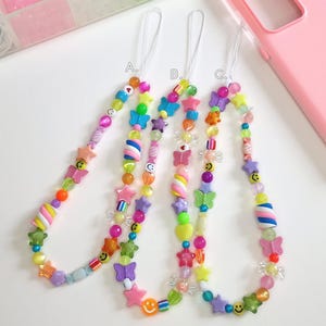 Y2K Rainbow Beaded Phone Strap: Nostalgic Phone Charm