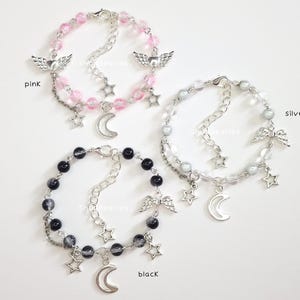 Y2K Star & Moon Beaded Bracelet: Pastel Goth Fairycore Jewelry