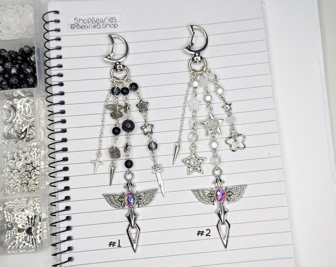 Beaded Moon Bag Charms / Keychains - Cybery2k, Cybercore, Y2k, Acubi ...