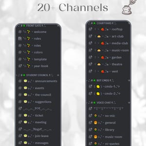 Academy Theme Discord Server Template - Community, Studying, Cozy Aesthetics.