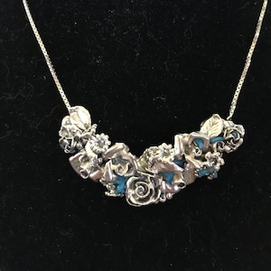 Sterling Silver and Turquoise Floral Necklace