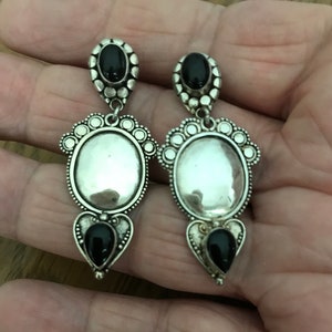 Sterling Silver and Onyx Dangle Earrings