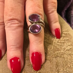 Sterling Silver and Amethyst Ring, size 6