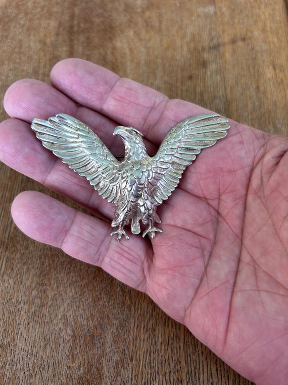 Sterling Silver Eagle Brooch - image 1