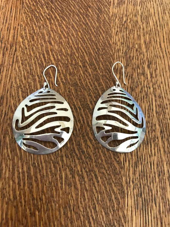 Modern Sterling Silver Dangle Earrings - image 1