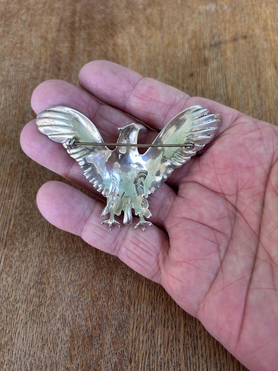 Sterling Silver Eagle Brooch - image 2