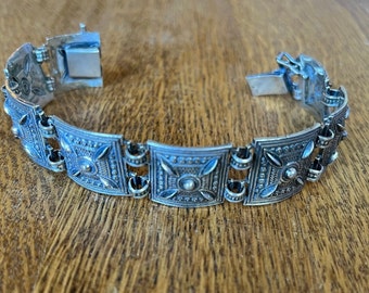 KOLLMAR JOURDAN 835 Silver Vintage Panther Link Bracelet 7