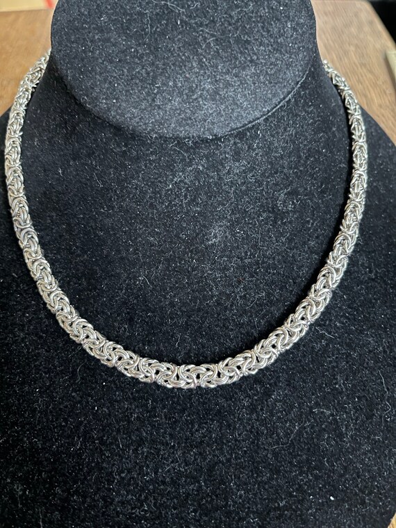 Sterling Silver Byzantine Chain 18” - image 1