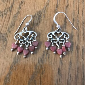 Sterling Silver and Carnelian Dangle Earrings