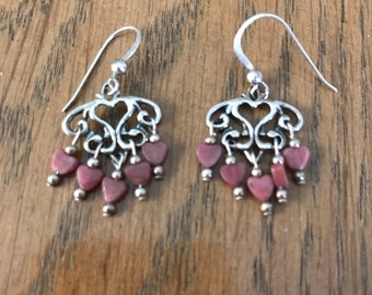 Sterling Silver and Carnelian Dangle Earrings
