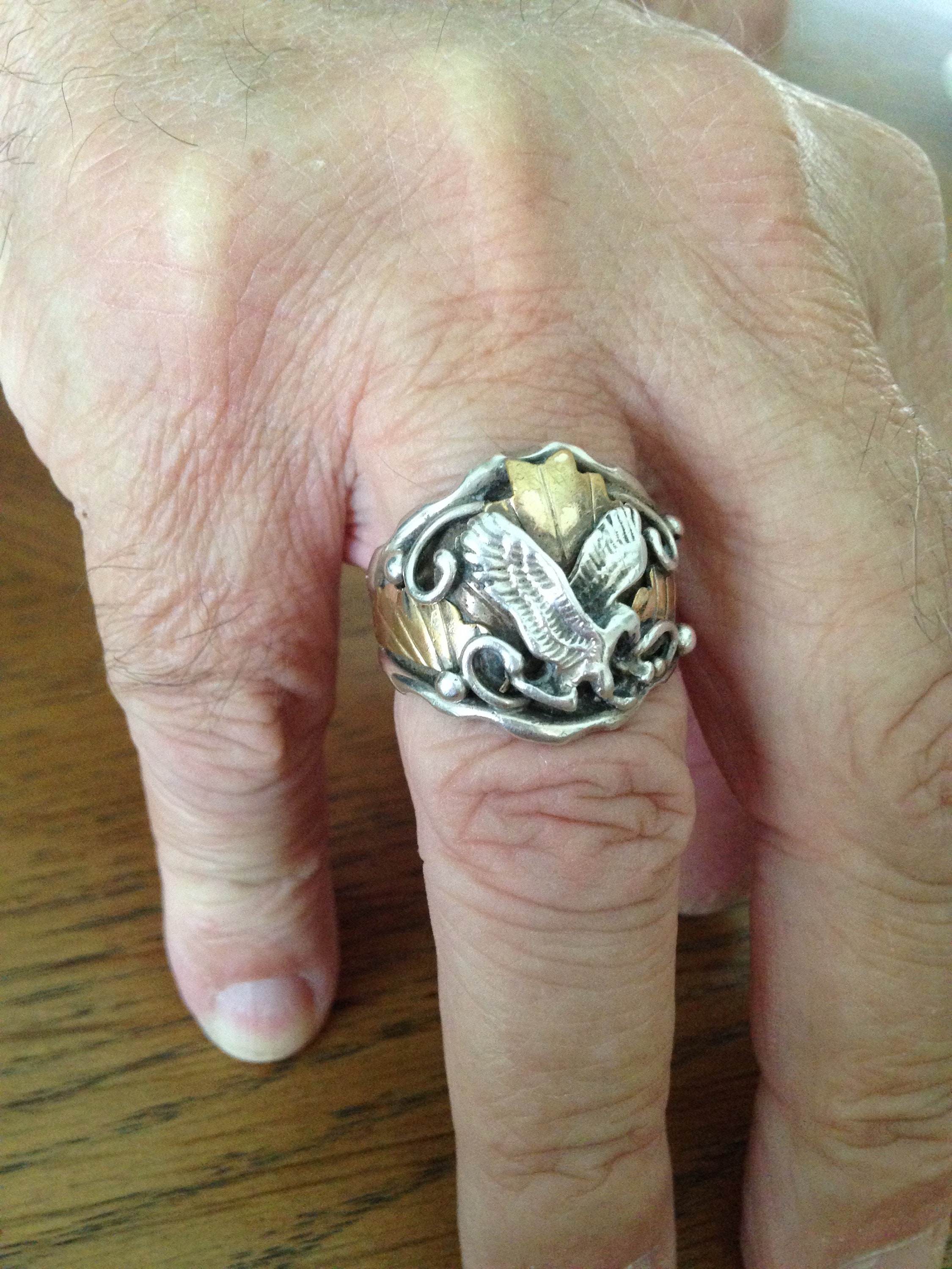 Mens Native American Sterling Silver And 12k Gf American Eagle Etsy