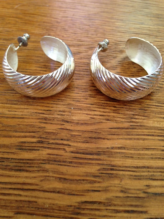 Large Sterling Silver Hoop Earrings