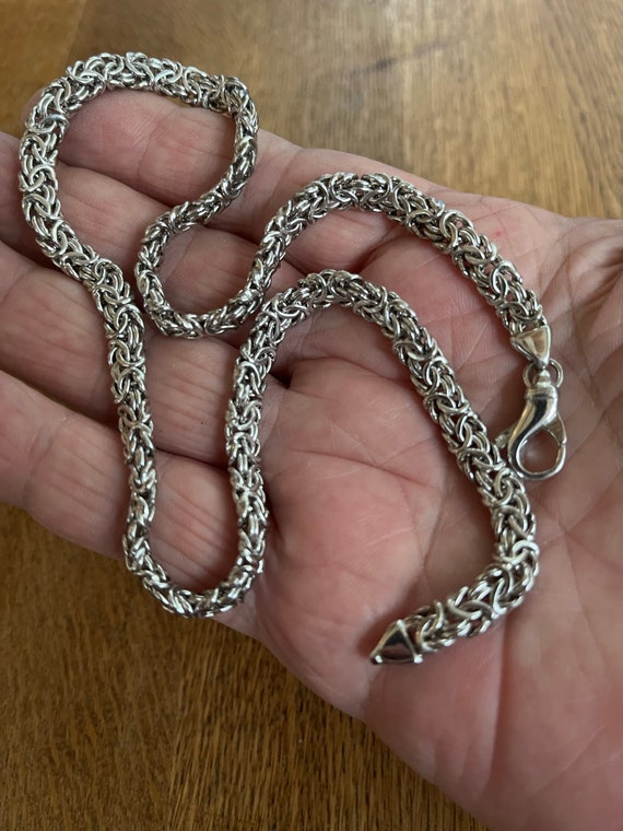 Sterling Silver Byzantine Chain 18” - image 4