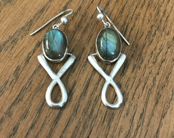 Sterling Silver and Labradorite Dangle Earrings