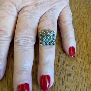 Sterling Silver and Turquoise Dome Ring, 7